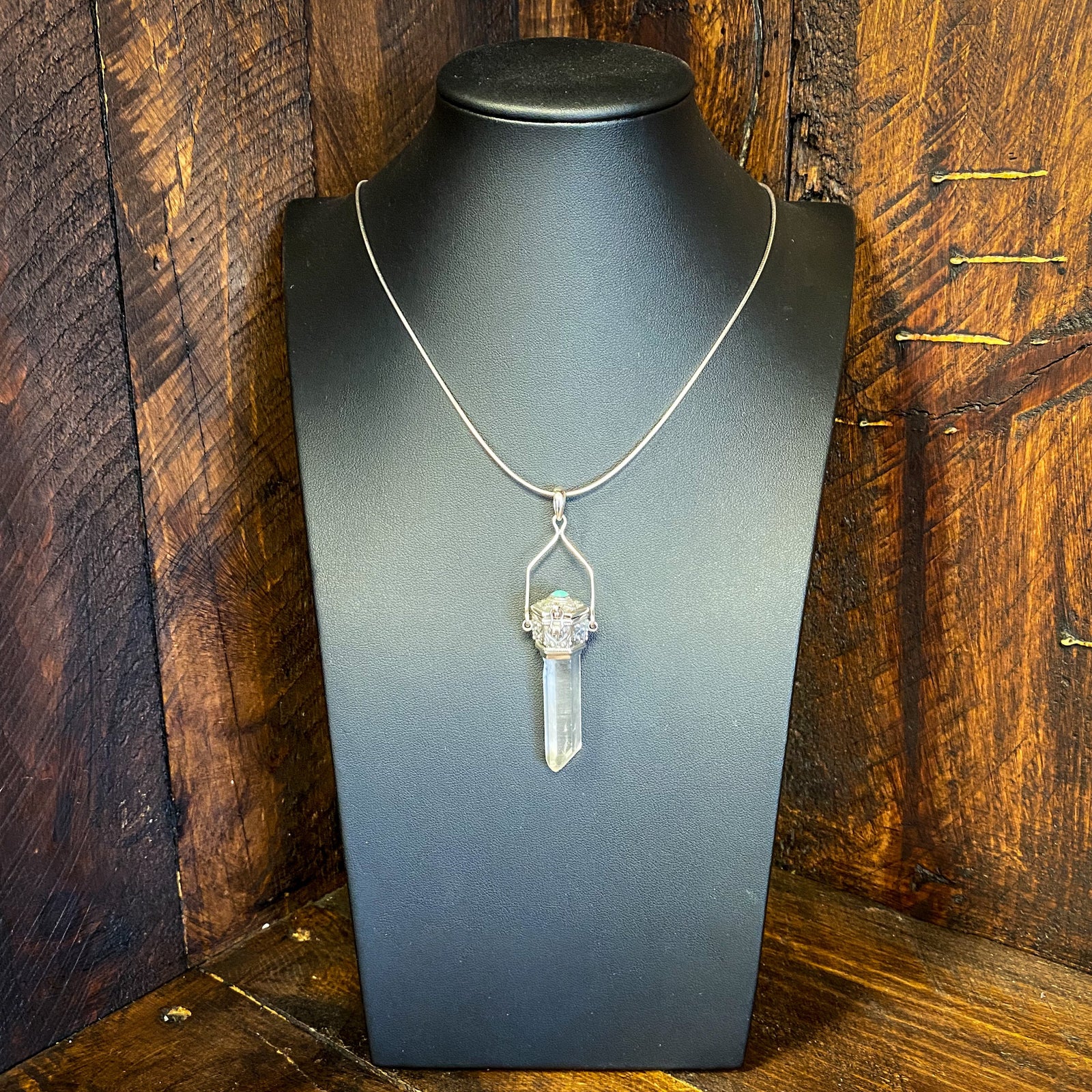 Lemurian Quartz w/Turquoise Vessel Pendant (Limited)