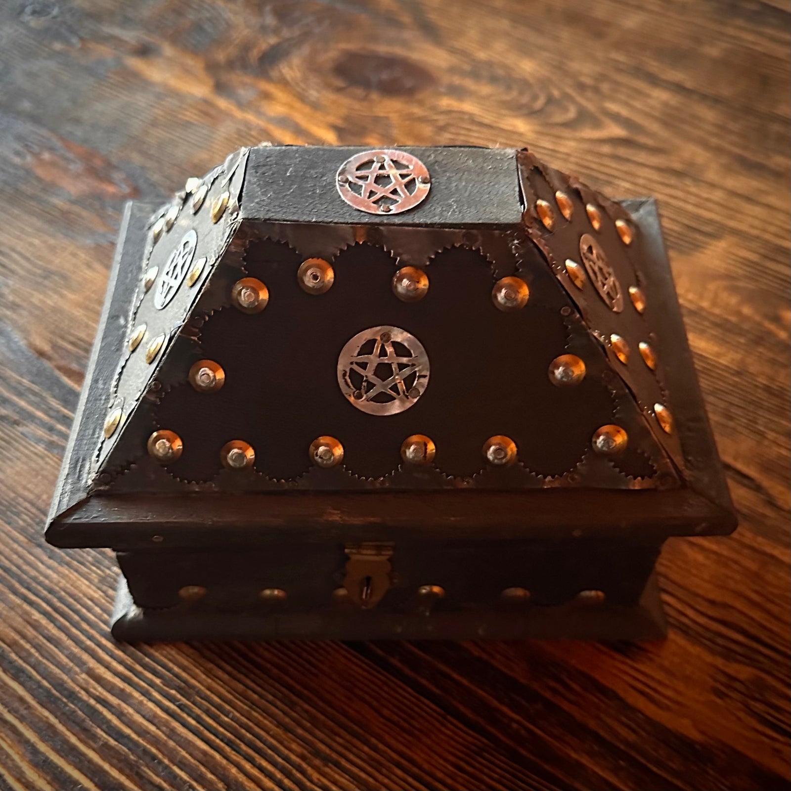 Black Pentacle Inlay Wood Chest